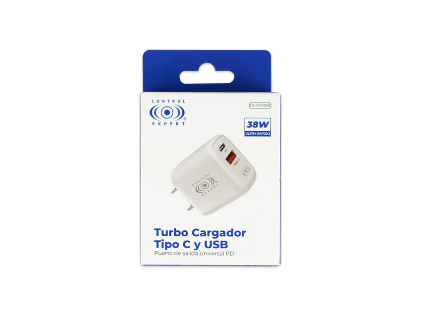 Cargador Tipo C Y USB Turbo