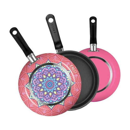 Batería de Cocina Mándala 3 pzas rosa